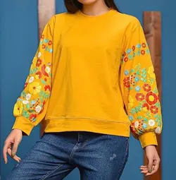 بلوز استین پفکی گل