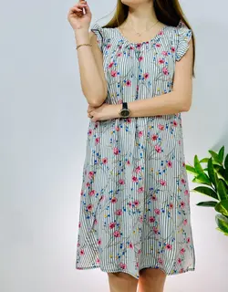 پیراهن نخی چیندار