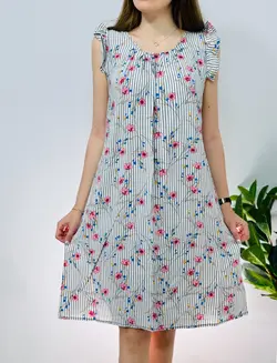 پیراهن نخی چیندار