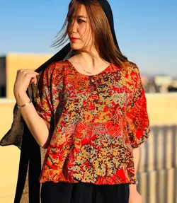 بلوز نخی اورسایز صدف