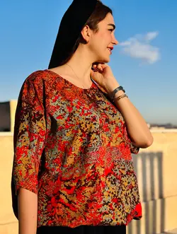 بلوز نخی اورسایز صدف