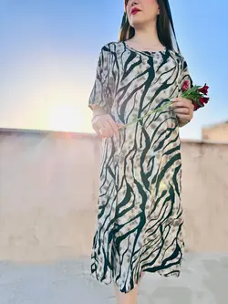 پیراهن نخی زبرا