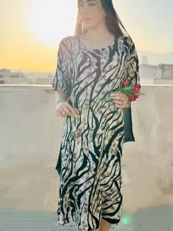 پیراهن نخی زبرا