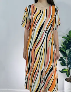 پیراهن نخی رنگین کمان