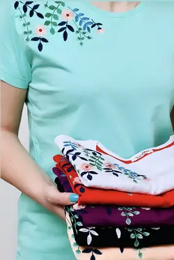 تیشرت گلدوزی مدل مگنولیا