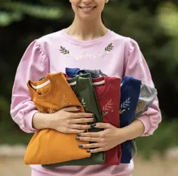 بلوز استین سه ربع گلدوزی