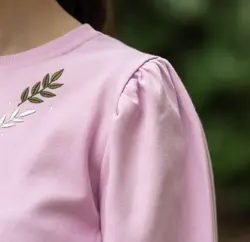 بلوز استین سه ربع گلدوزی