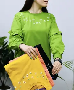 بلوز آستین چیندار یاس