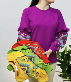 بلوز استین چیندار ملینا