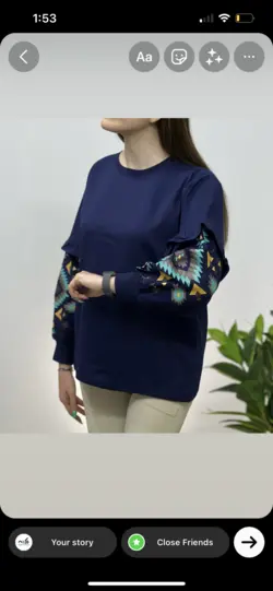 بلوز استین چیندار ملینا