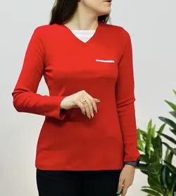 بلوز آستین دار بیسیک