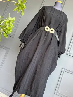 پیراهن دیبا مشکی طرح دار