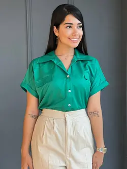 شومیز دو جیب آستین کوتاه