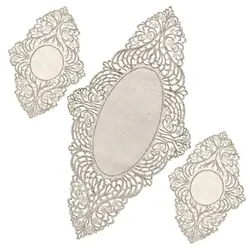 ست رومیزی 3تکه مدل دانتل منجوق دوزی کد MON03