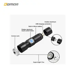 چراغ قوه دستی زوم دار  مدل: چراغ قوه دستی زوم دار شارژی LED FLASHLIGHT RECHARGEABLE