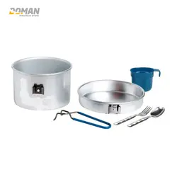 ظروف پخت و پز کوهنوردی لیکن LAKEN اسپانیا مدل: لیکن کوکینگ ست پاپت آلومینیوم کد: LP1C / ست ظروف آلومینیوم دو نفره LAKEN Cooking Set Popote Aluminium 1P Art.Nr LP1C
