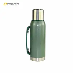 فلاسک کوهنوردی و طبیعت گردی گرم و سرد استیل؛ وکیوم فلاسک Vacuum Flask مدل یک لیتری دسته دار رنگ کوره ای