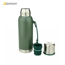 فلاسک کوهنوردی و طبیعت گردی گرم و سرد استیل؛ وکیوم فلاسک Vacuum Flask مدل یک لیتری دسته دار رنگ کوره ای