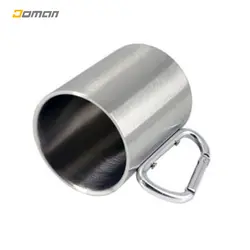 لیوان کوهنوردی دو جداره استیل|مدل: استیل دوجداره دسته کارابین | فروشگاه کوهنوردی دومان