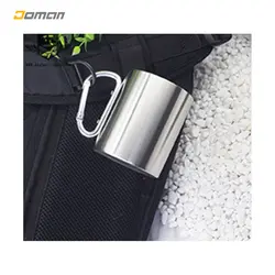 لیوان کوهنوردی دو جداره استیل|مدل: استیل دوجداره دسته کارابین | فروشگاه کوهنوردی دومان