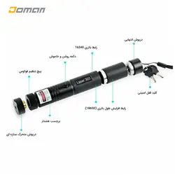 چراغ لیزر چند حالته سبز GREEN LASER POINTER مدل اسمال سان SMALL SUN لیزر سبز چند حالته
