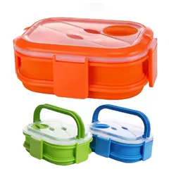 ظرف غذا سلیکونی فول دابل Foldable مدل دو تکه