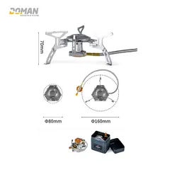 سرشعله ؛ چراغ خوراک پزی کوهنوردی و طبیعت گردی نیچرهایک Naturehike مدل شلنگ دار مثلثی - فروشگاه لوازم کوهنوردی دومان