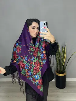 چارقد ریشه دار کد 235 - روسری ترکمن ایل آنا