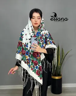 چارقد ریشه دار کد 235 - روسری ترکمن ایل آنا