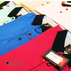 تيشرت يقه دار سه دکمه مرسريزه فسفري ترک ريتون