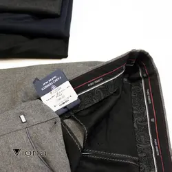 شلوار پارچه اي کج راه طوسي روشن ترک