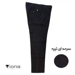 شلوار جين کج راه سورمه ای تيره ترک