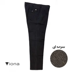 شلوار جين نخ رنگی سرمه ای ترک