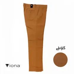شلوار کتان کلاسيک کاراملی ترک