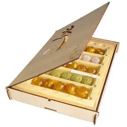 حلوا مسقطی جعبه چوبی کلنگ - حلوا مسقطی لاری