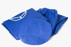 ست یکبار مصرف بیمار (گان-کلاه-شلوار آبی) 38 گرم بافتینه قد 100 - فروشگاه لوازم پزشکی فارابی