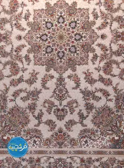 فرش ماشینی ۱۲۰۰ شانه طرح جواهر صدفی