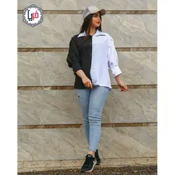 شومیز مانتویی دورنگ کد 1212