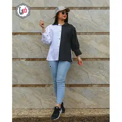 شومیز مانتویی دورنگ کد 1212