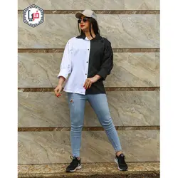 شومیز مانتویی دورنگ کد 1212