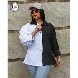 شومیز مانتویی دورنگ کد 1212