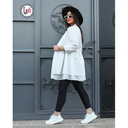 مانتو آستین پفی عروسکی کمربند دار کد 1154