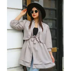 مانتو آستین پفی عروسکی کمربند دار کد 1154