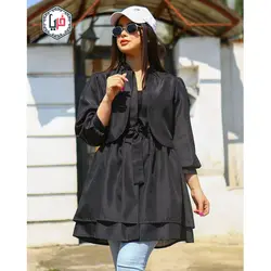 مانتو آستین پفی عروسکی کمربند دار کد 1154