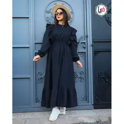 مانتو بلند پایین چین دار کد 1111