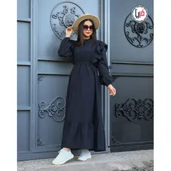 مانتو بلند پایین چین دار کد 1111