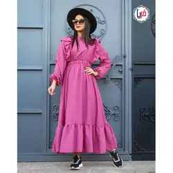 مانتو بلند پایین چین دار کد 1111