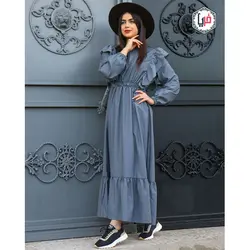 مانتو بلند پایین چین دار کد 1111