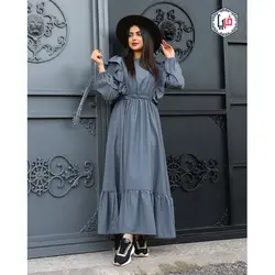 مانتو بلند پایین چین دار کد 1111