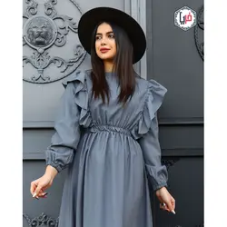 مانتو بلند پایین چین دار کد 1111